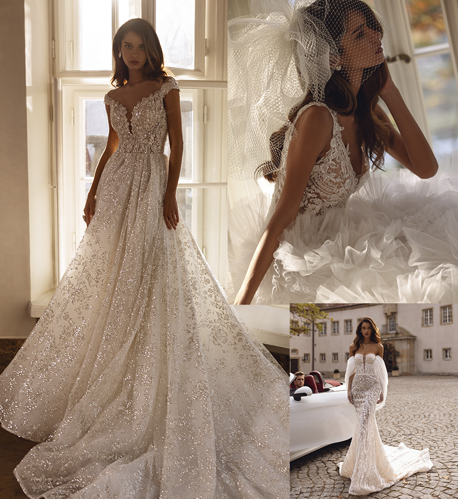 Three different wedding dresses